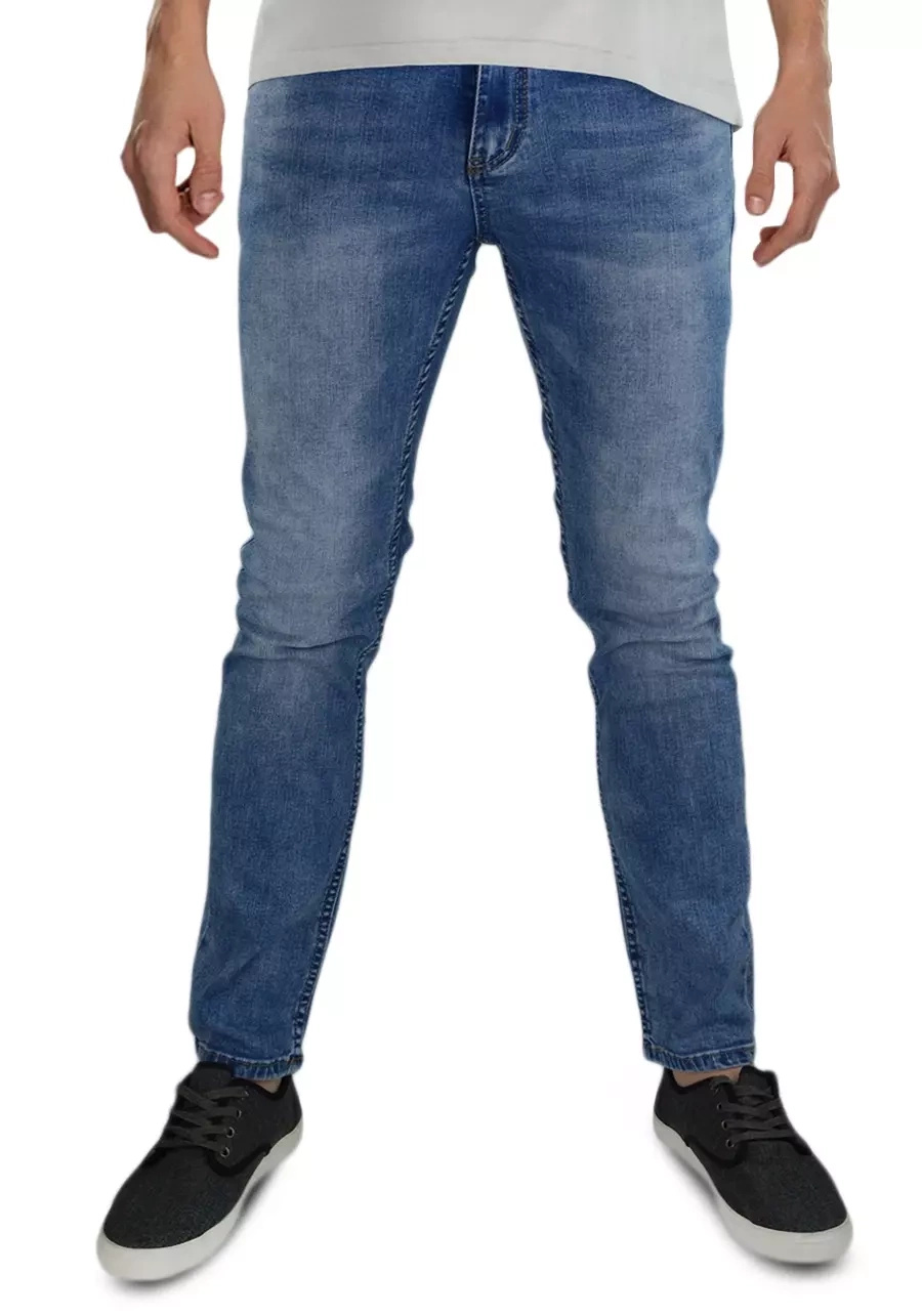 Jeansy męskie jasnoniebieskie slim fit M129