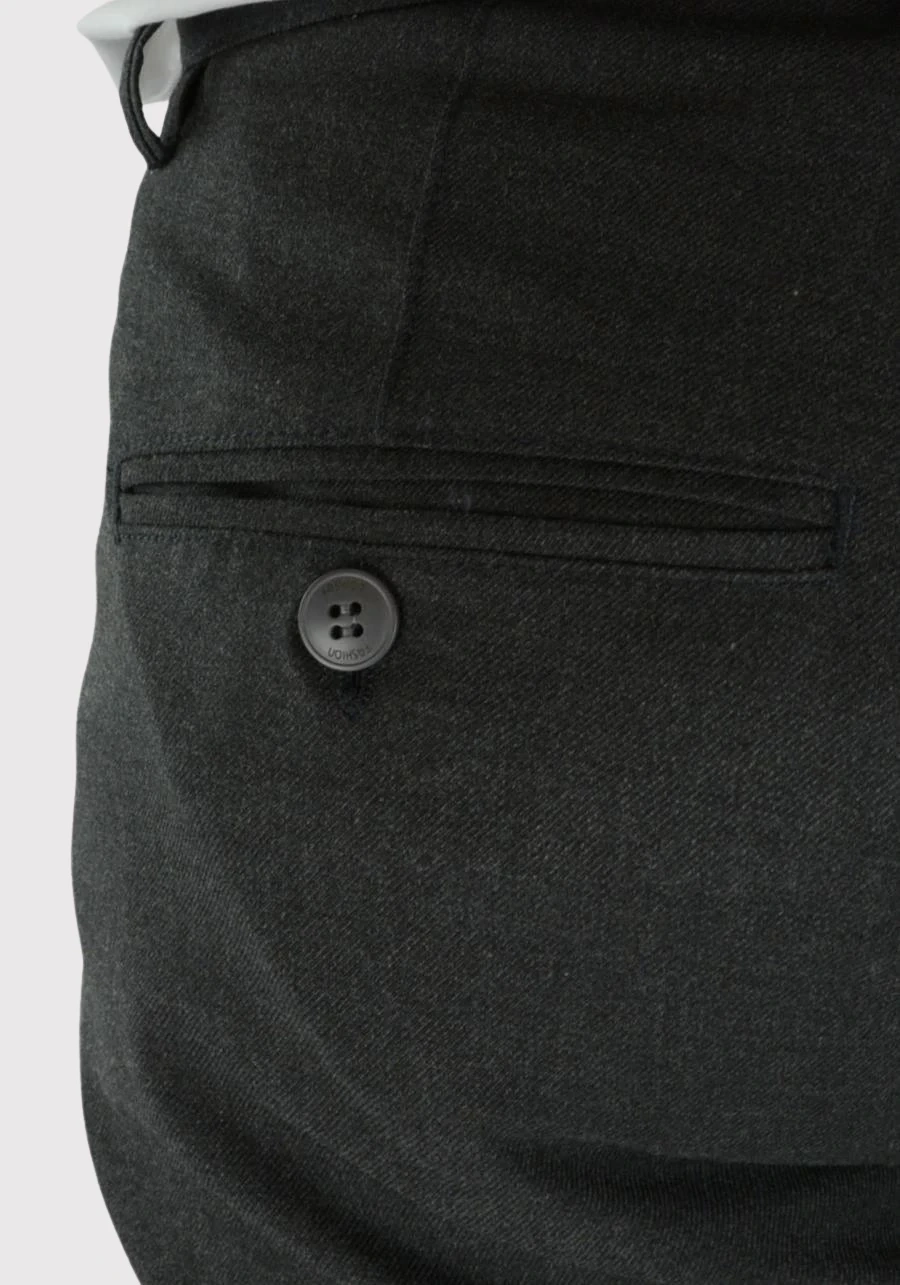 Grafitowe, eleganckie spodnie męskie premium comfort M152