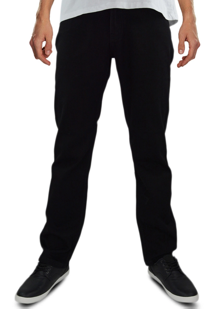 Spodnie męskie czarne dla wysokich (wzrost do 210 cm), niskich, otyłych lub regular. Długie, proste nogawki. Duże rozmiary (do 130 cm w pasie), wysoki stan - M105