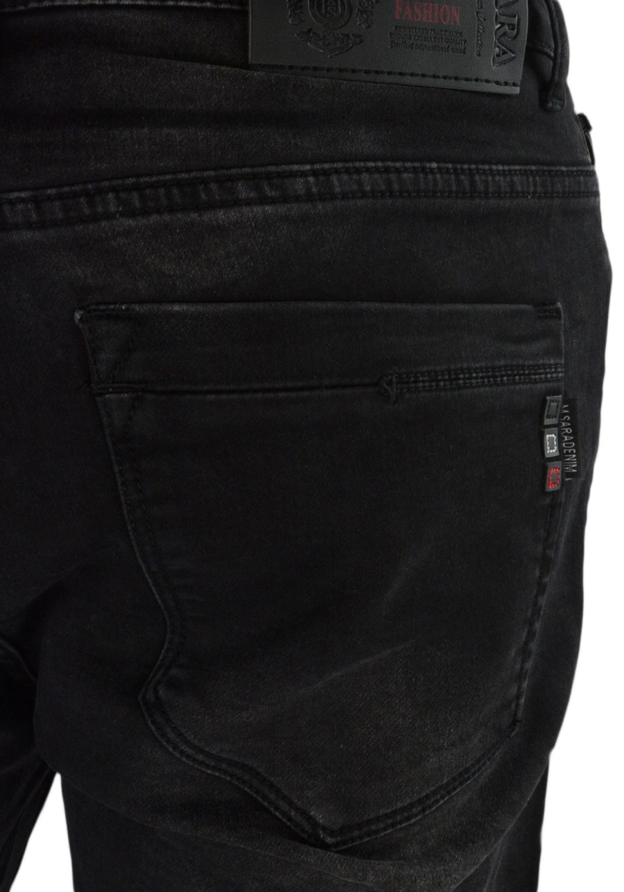 Jeansy męskie ciemnografitowe, zwężana nogawka M042
