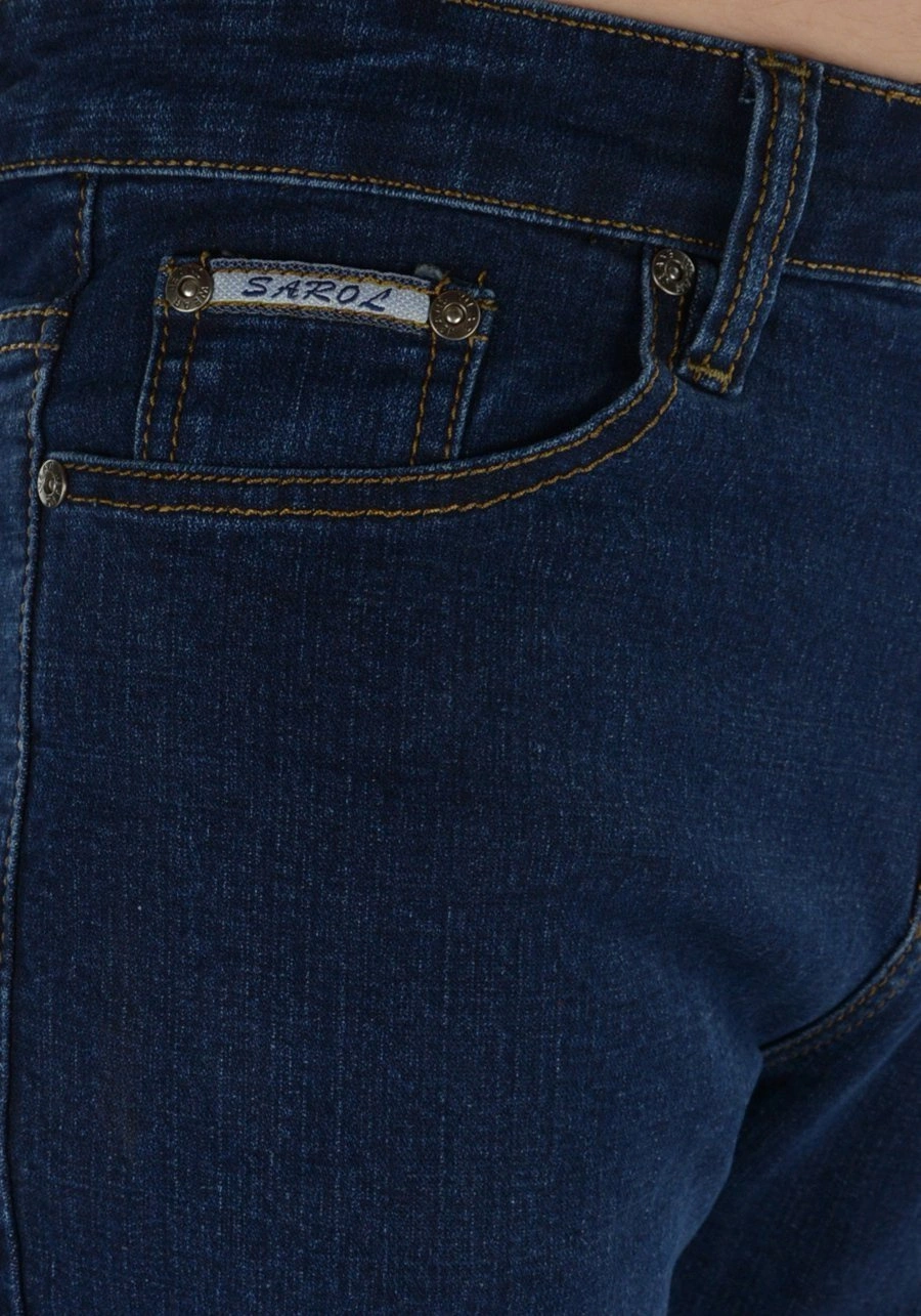 Duże jeansy męskie (oversize) dla otyłych, elastyczne z wysokim stanem M164