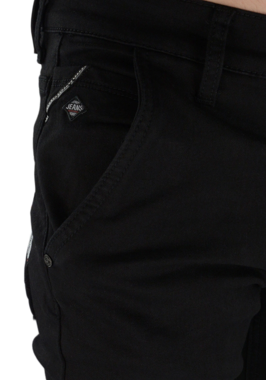 Czarne spodnie męskie chinosy, skinny fit M083