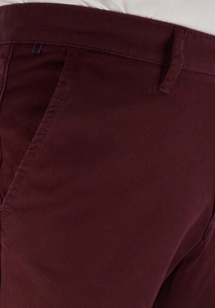 Spodnie męskie chinosy, slim fit w kolorze bordowym KA969-82