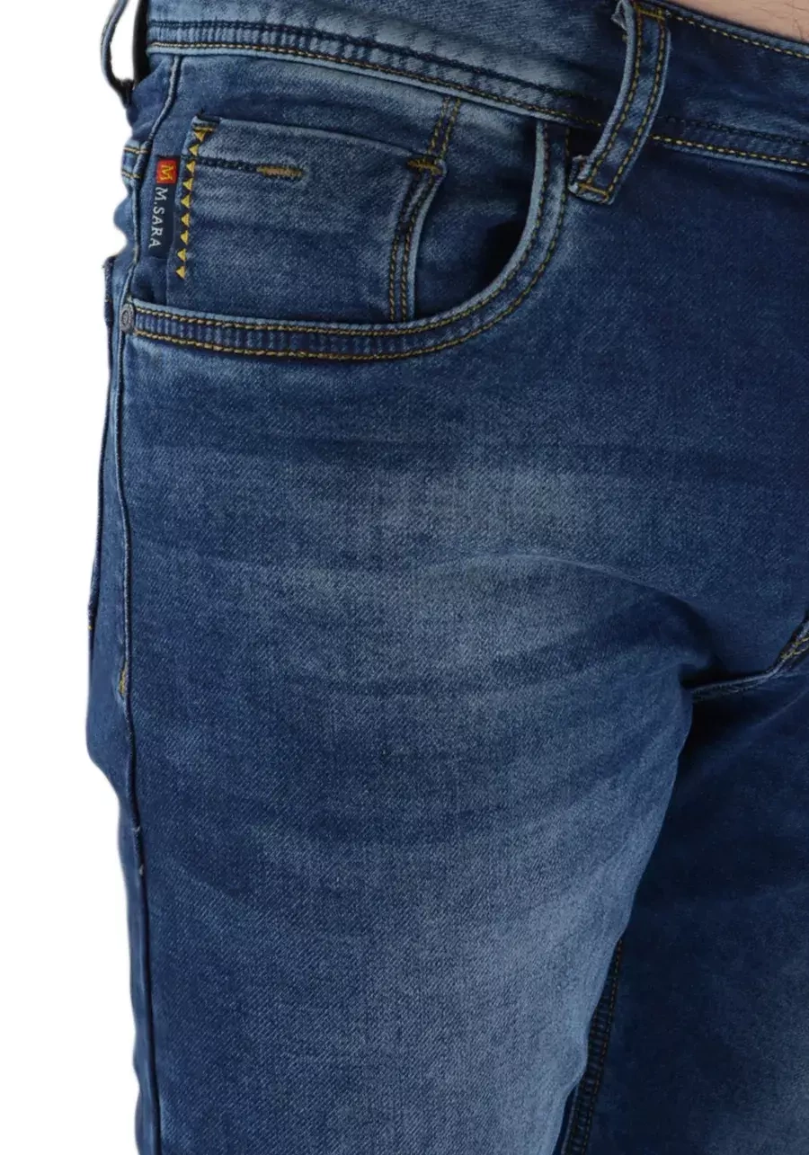 Jeansy męskie slim fit niebieskie M135