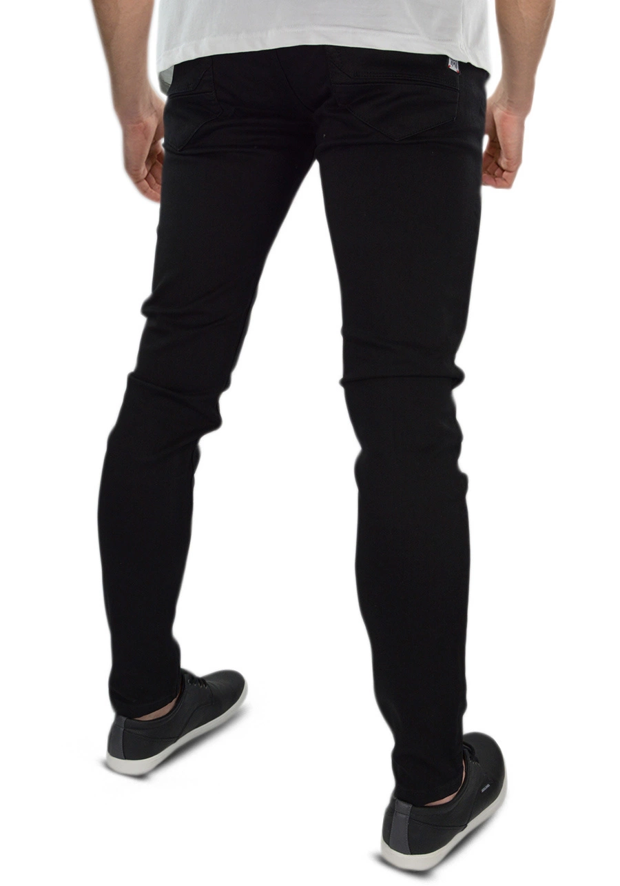 Czarne spodnie męskie chinosy, skinny fit M083