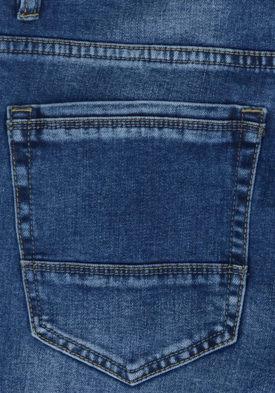 Niebieskie jeansy męskie dla wysokich (do 210 cm wzrostu) oraz otyłych (puszystych do 134 cm w pasie), grand comfort M143