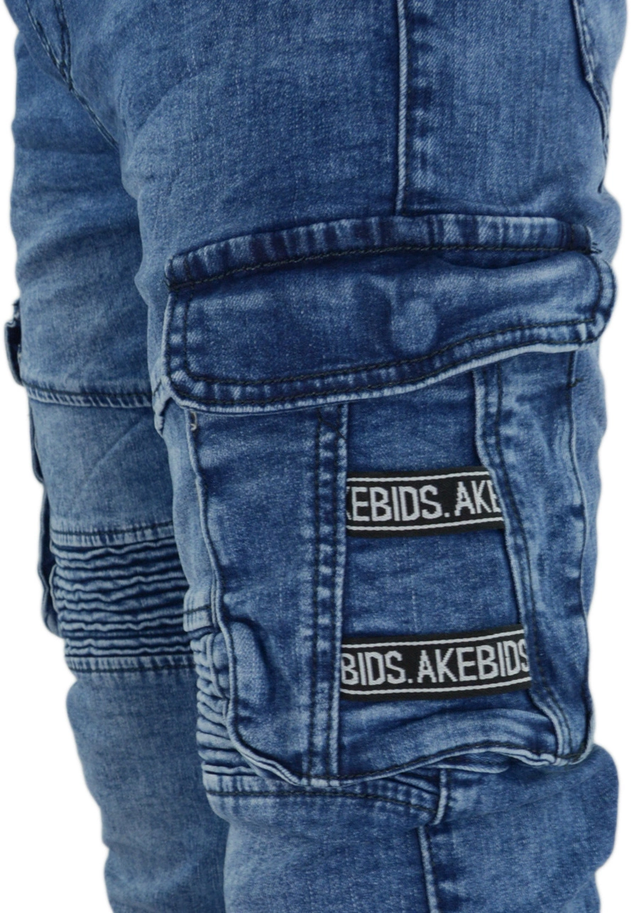 Joggery męskie jeansowe z bocznymi kieszeniami M065