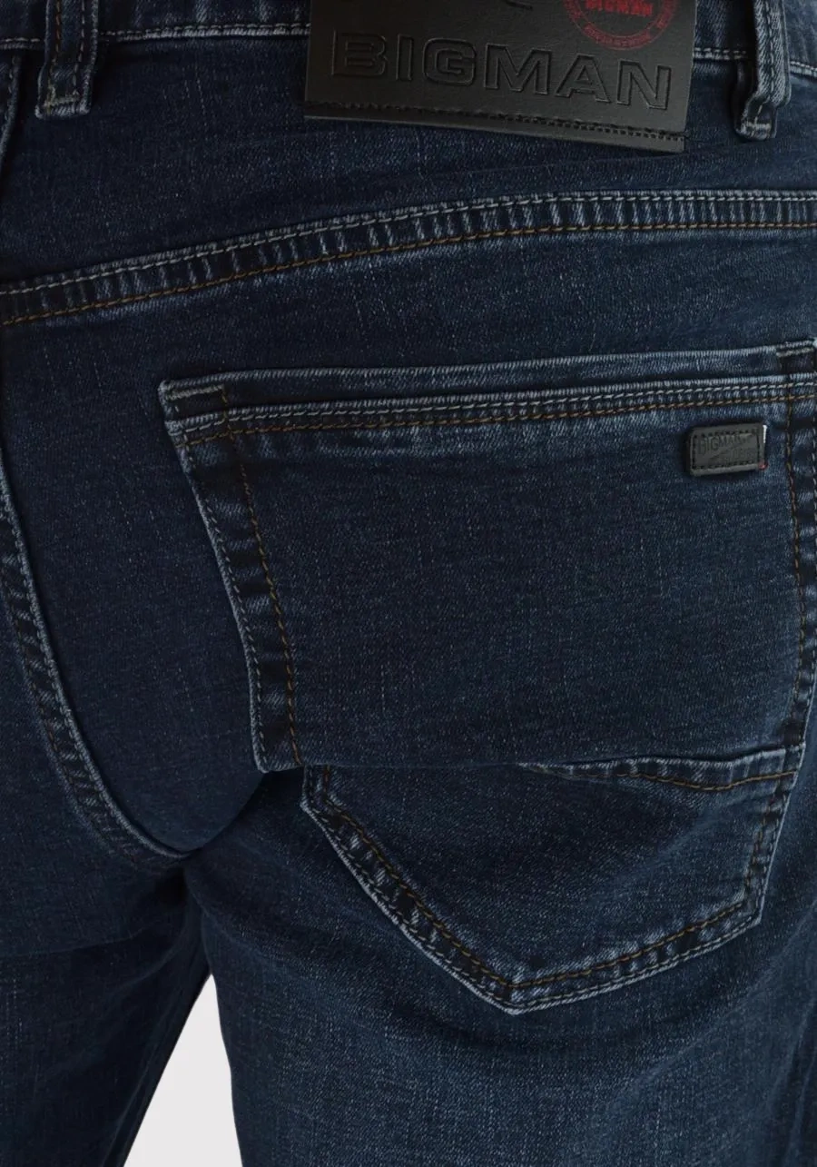 Jeansy męskie dla wysokich (do 210 cm wzrostu), niskich oraz regular. Duże rozmiary (do 128 cm w pasie). Granatowe, klasyczne oraz elastyczne M116