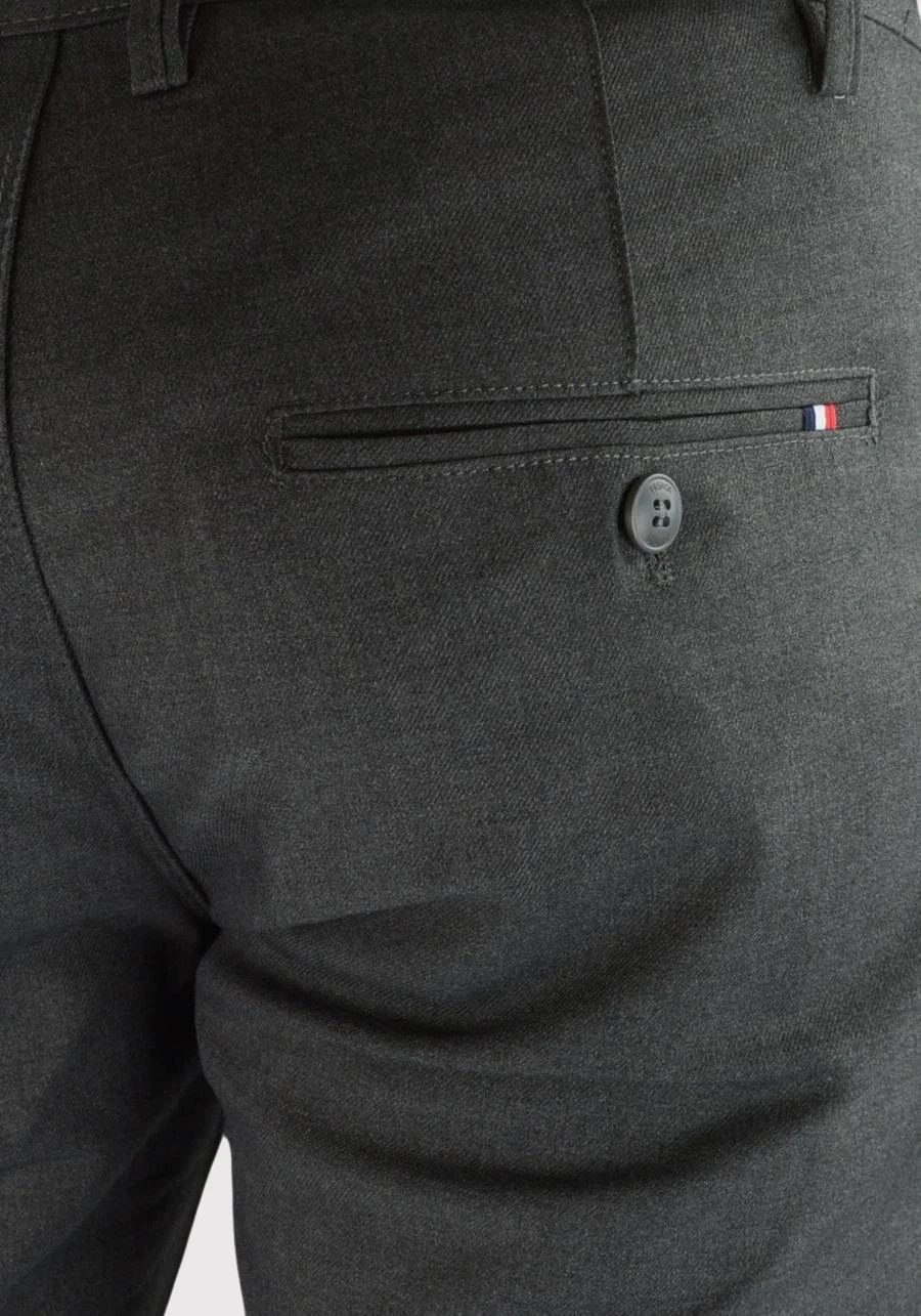 Ciemnoszare, eleganckie spodnie męskie premium comfort M151