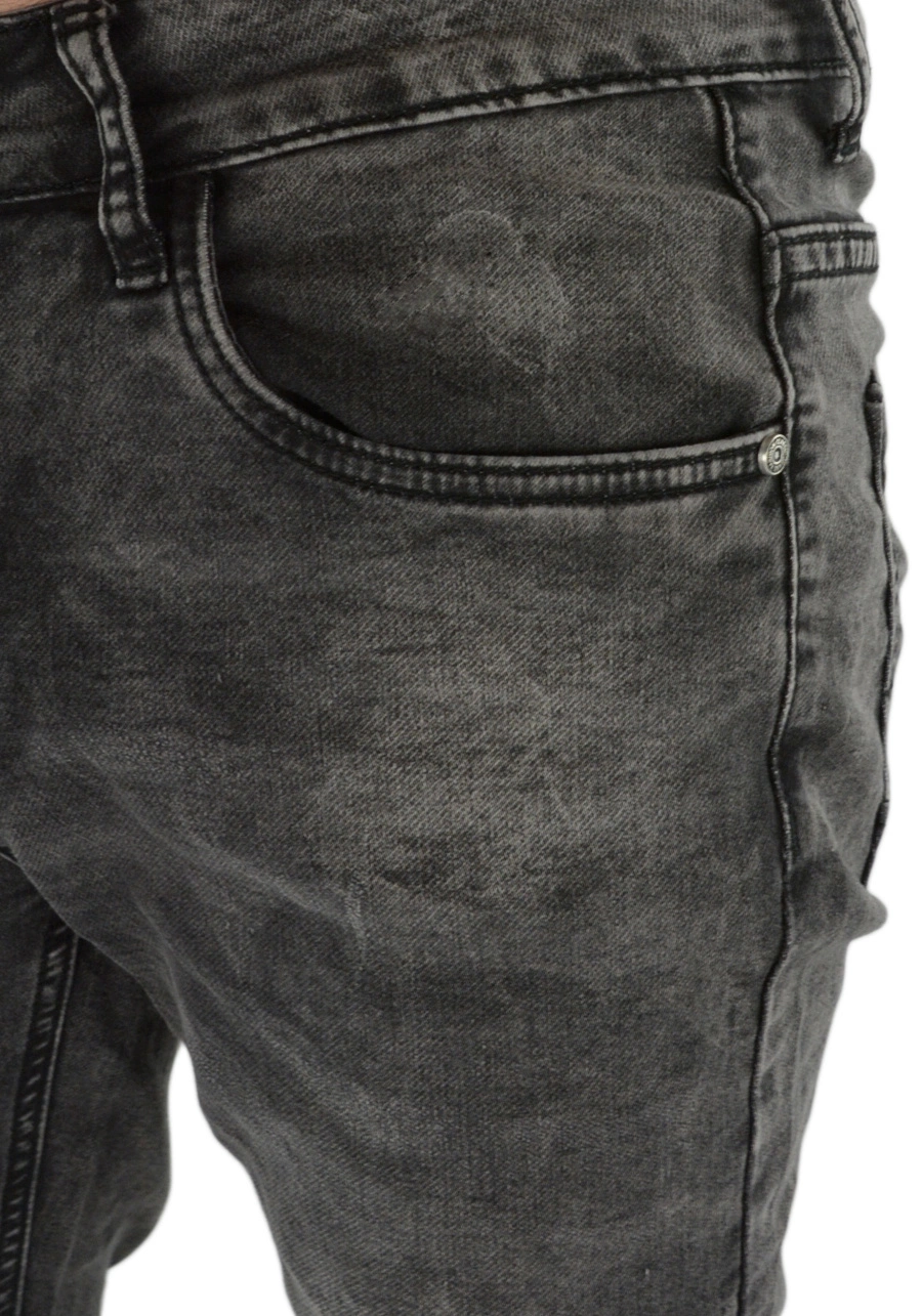 Ciemnoszare jeansy męskie, nogawka zwężana M072
