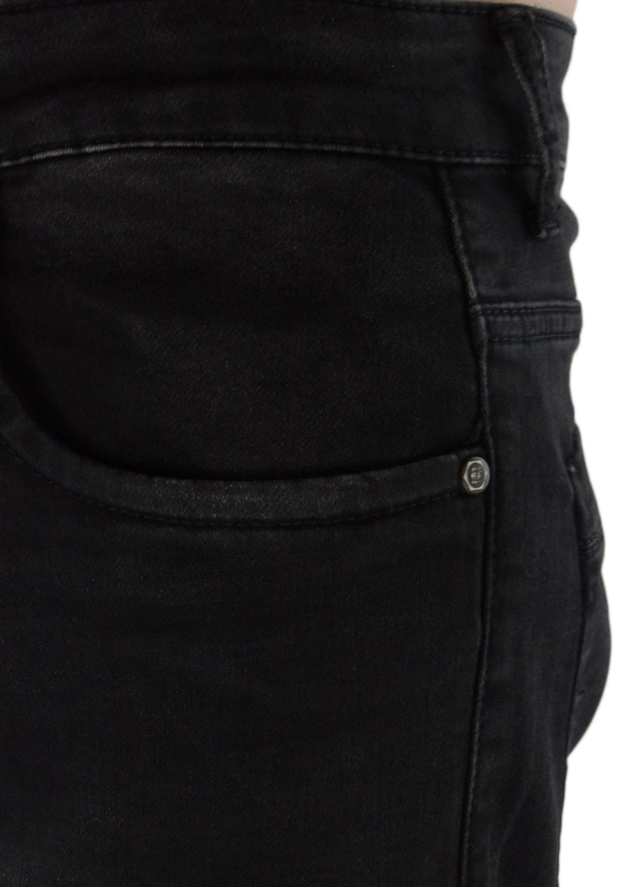 Jeansy męskie ciemnografitowe, zwężana nogawka M042