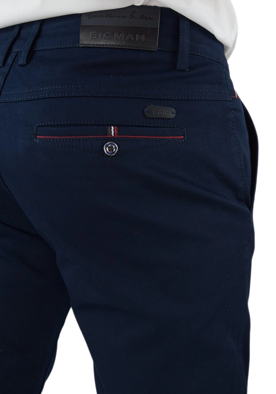 Granatowe, materiałowe spodnie męskie, duże rozmiary (plus size) M165