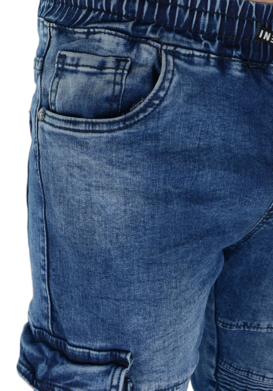 Joggery męskie jeansowe z bocznymi kieszeniami M065