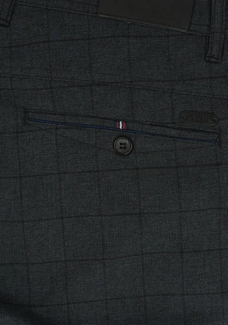 Spodnie męskie duże rozmiary, w kratę ciemnoszare M139