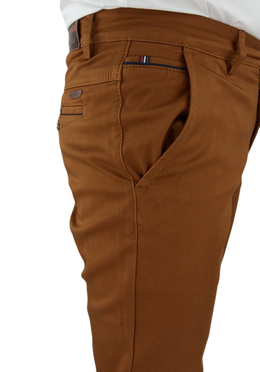 Chinosy męskie w kolorze brązowym A324-2/3