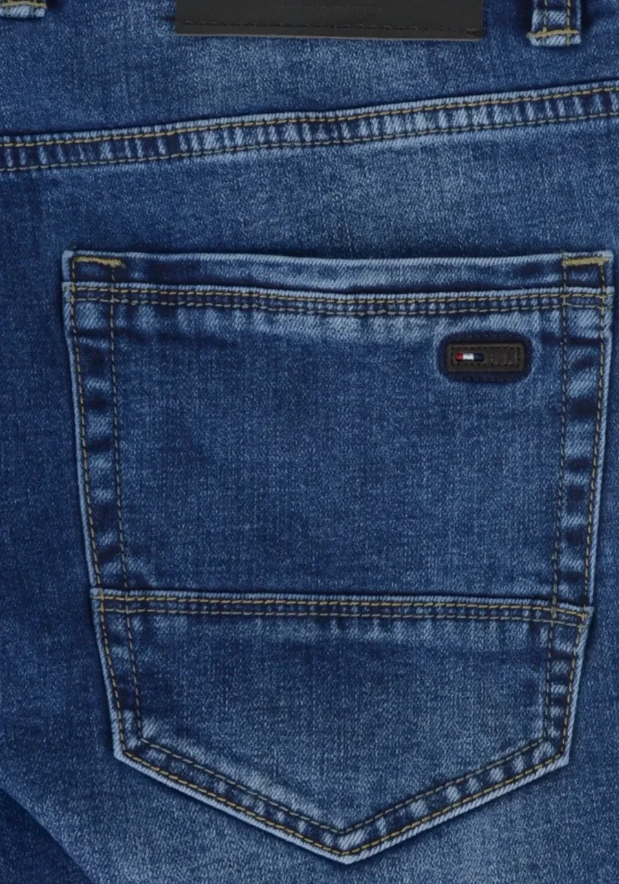 Niebieskie jeansy męskie dla wysokich (do 210 cm wzrostu) oraz otyłych (puszystych do 134 cm w pasie), grand comfort M143