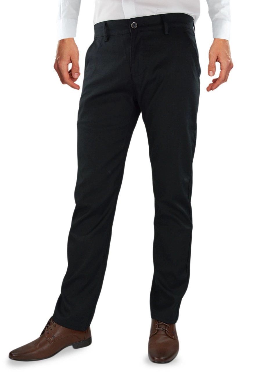 Spodnie męskie eleganckie, czarne dla wysokich (wzrost do 210 cm), niskich, otyłych (do 124 cm w pasie) lub regular. Duże rozmiary bez kantów, wysoki stan, elastyczne - 98