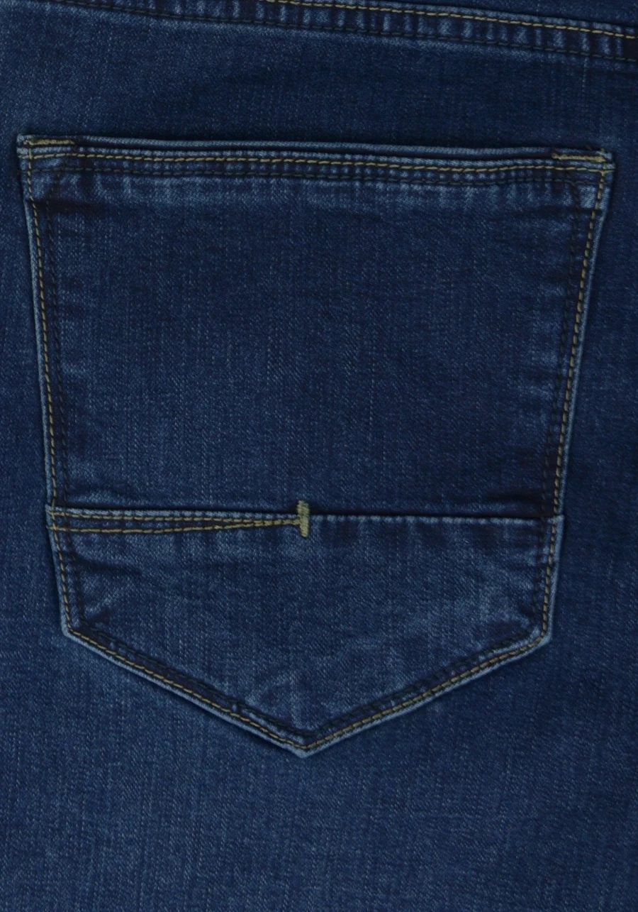 Ciemnoniebieskie jeansy męskie dla wysokich (do 210 cm wzrostu) lub puszystych (do 124 cm w pasie), platinum comfort M148