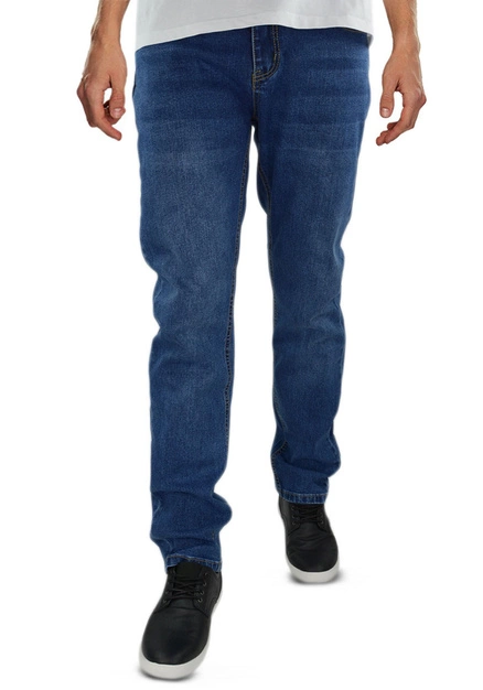 Jeansy męskie niebieskie, szerokość nogawki standard M098