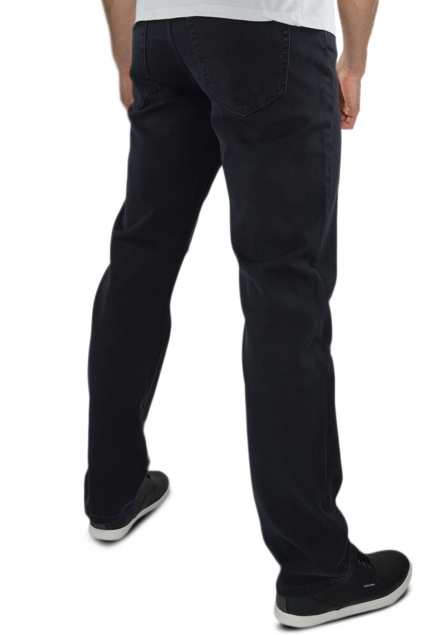 Spodnie męskie grafitowe dla wysokich, niskich, otyłych (do 130 cm w pasie) lub regular. Długie, proste nogawki. Duże rozmiary, wysoki stan - M103