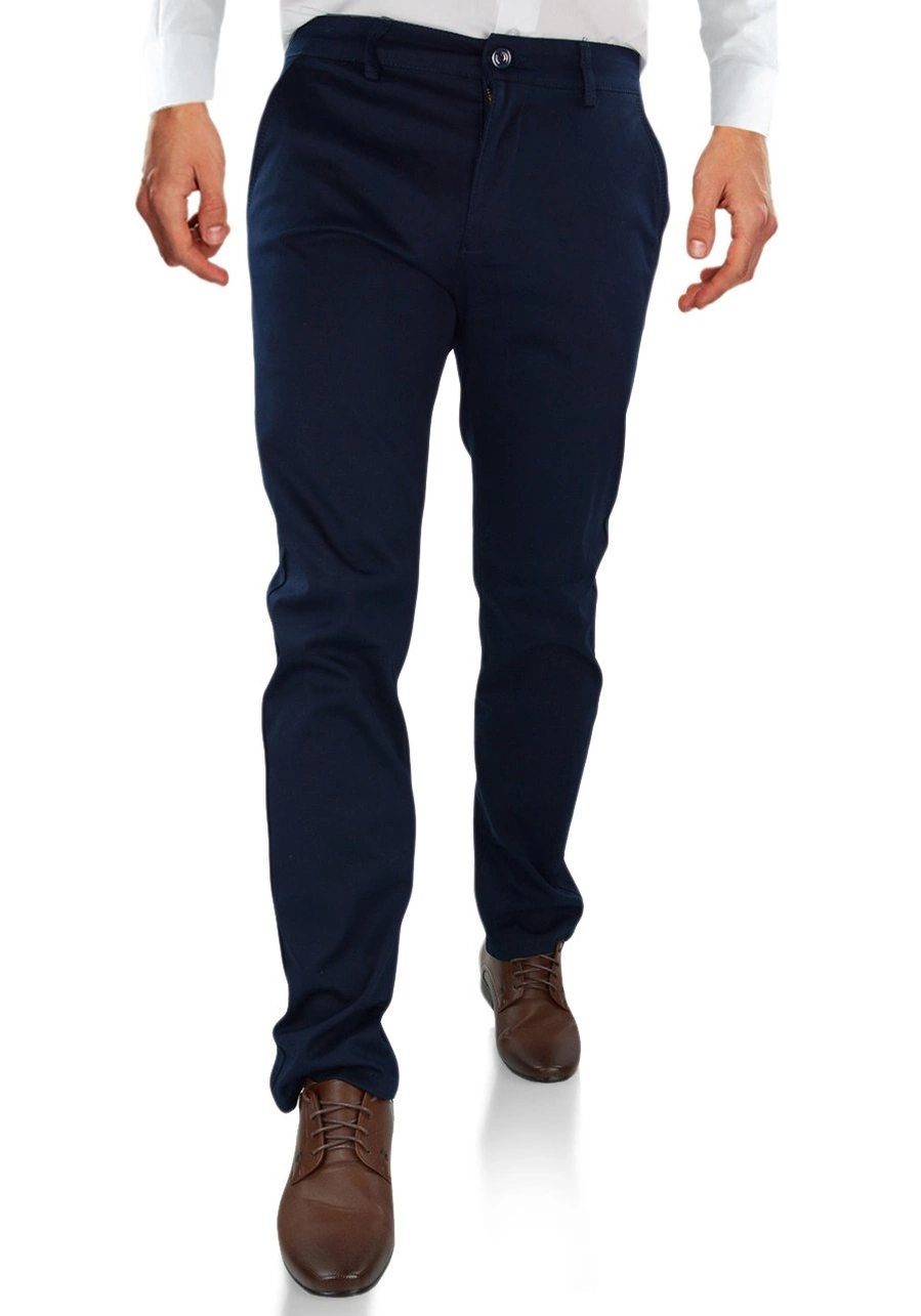 Granatowe, materiałowe spodnie męskie, duże rozmiary (plus size) M165