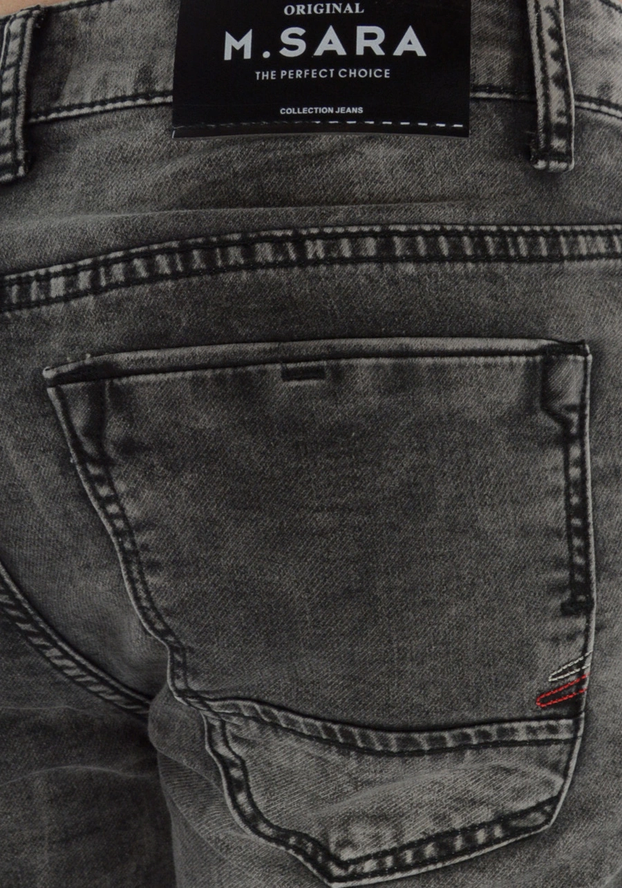 Ciemnoszare jeansy męskie, nogawka zwężana M072