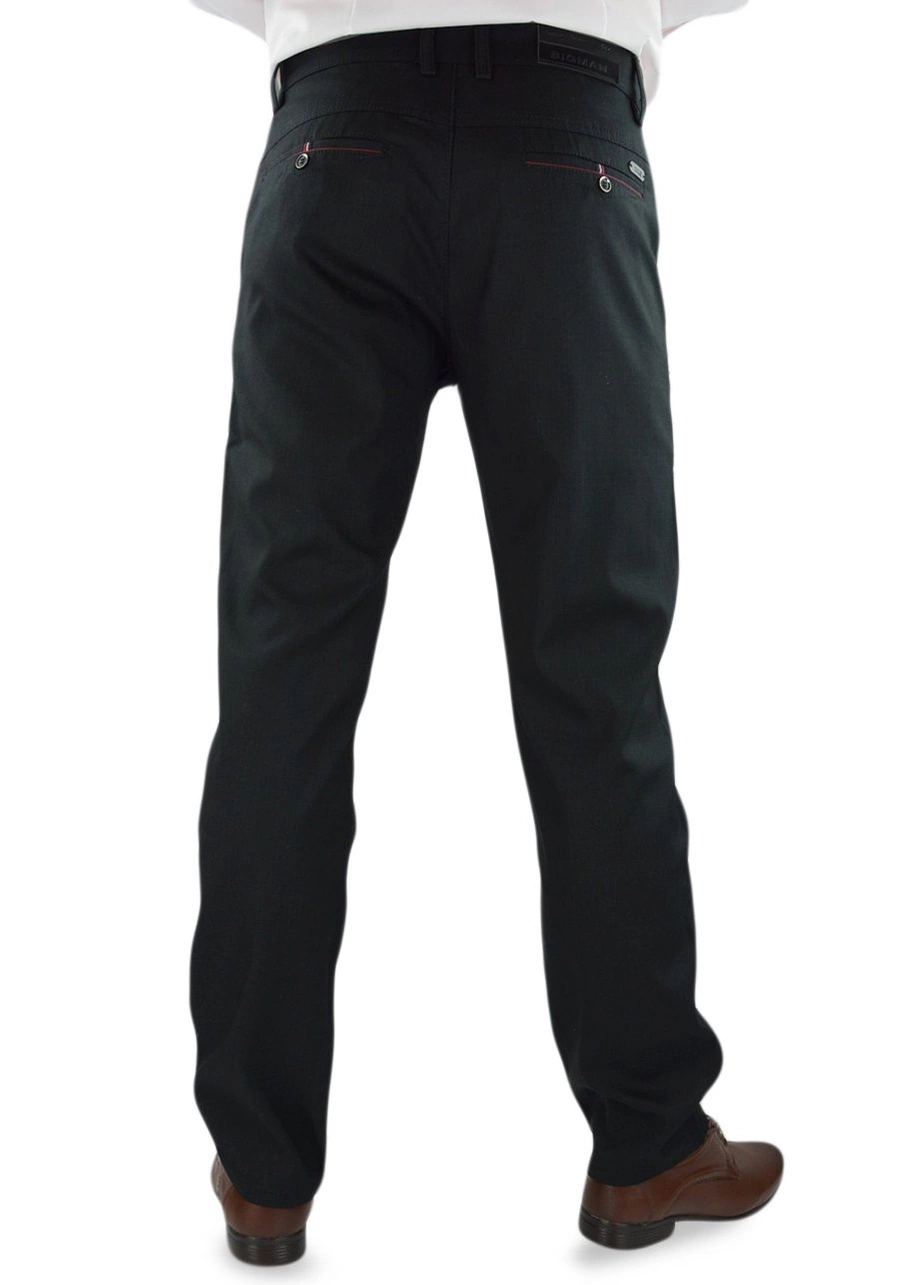 Spodnie męskie eleganckie, czarne dla wysokich (wzrost do 210 cm), niskich, otyłych (do 124 cm w pasie) lub regular. Duże rozmiary bez kantów, wysoki stan, elastyczne - 98