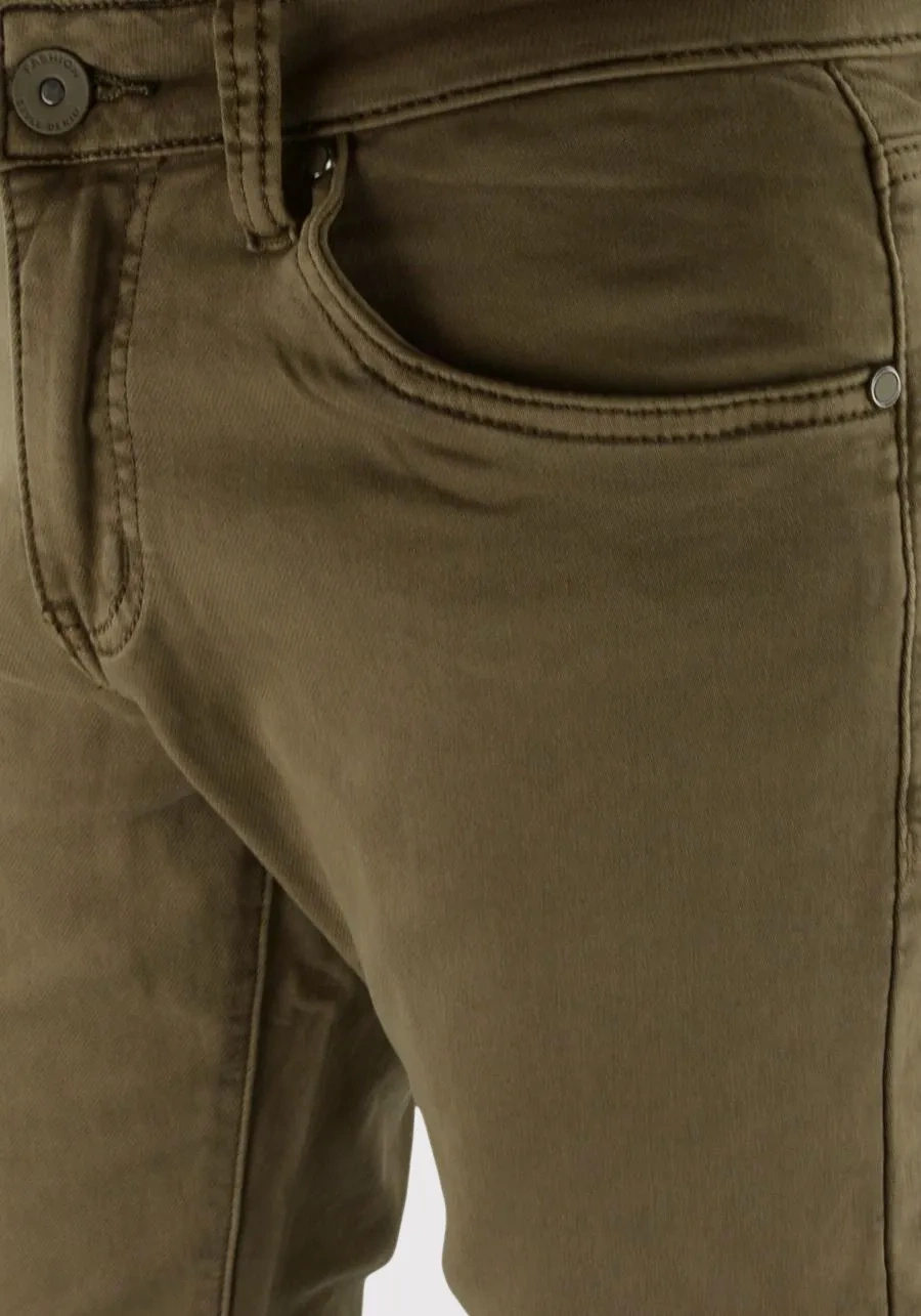 Spodnie męskie brązowe chinosy. Materiałowe, bawełniane, elastyczne, regular stretch - M146