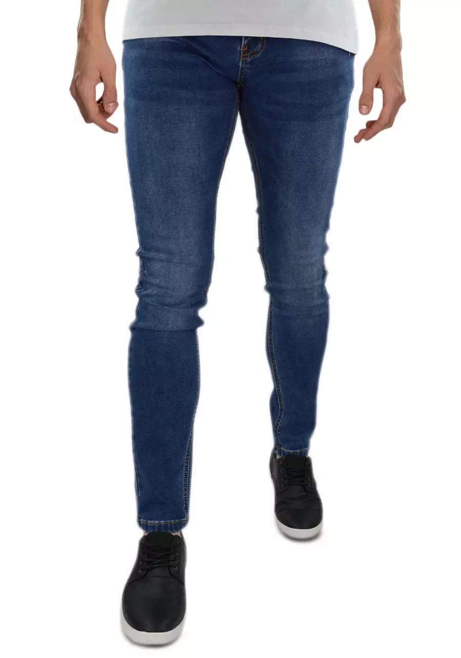 Jeansy męskie slim fit w kolorze niebieskim M107