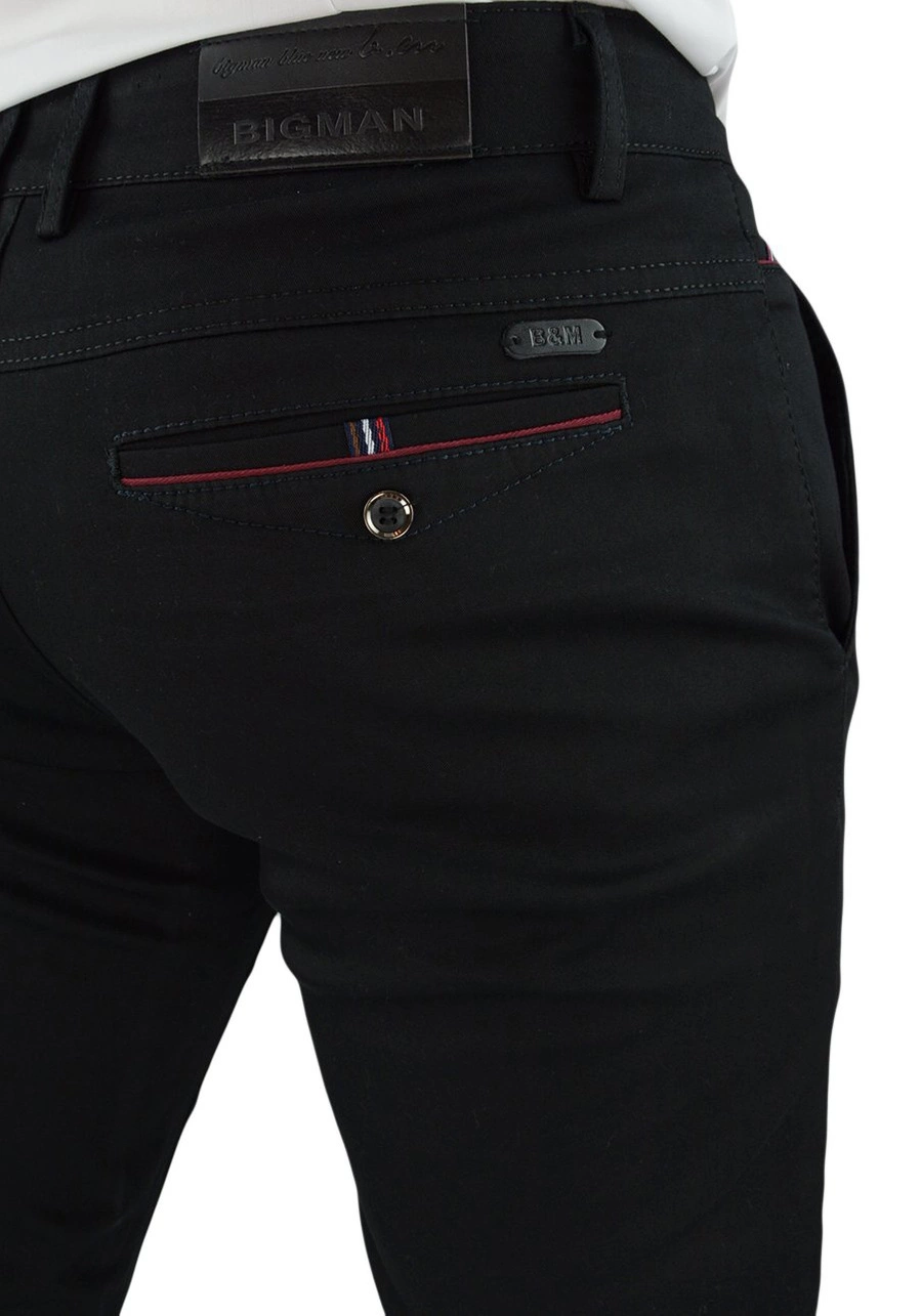 Spodnie męskie czarne chinosy. Materiałowe, bawełniane, klasyczne, luźne oraz elastyczne - 326