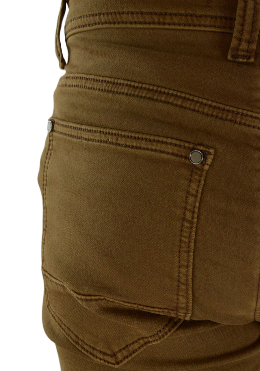 Chinosy męskie w kolorze brązowym 3-2188TC