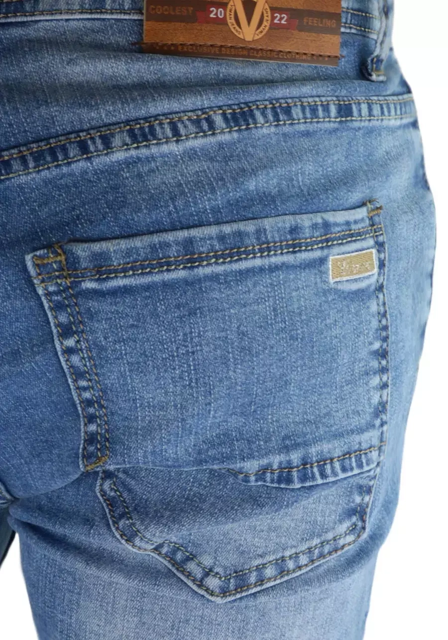 Jeansy męskie jasnoniebieskie slim fit M129