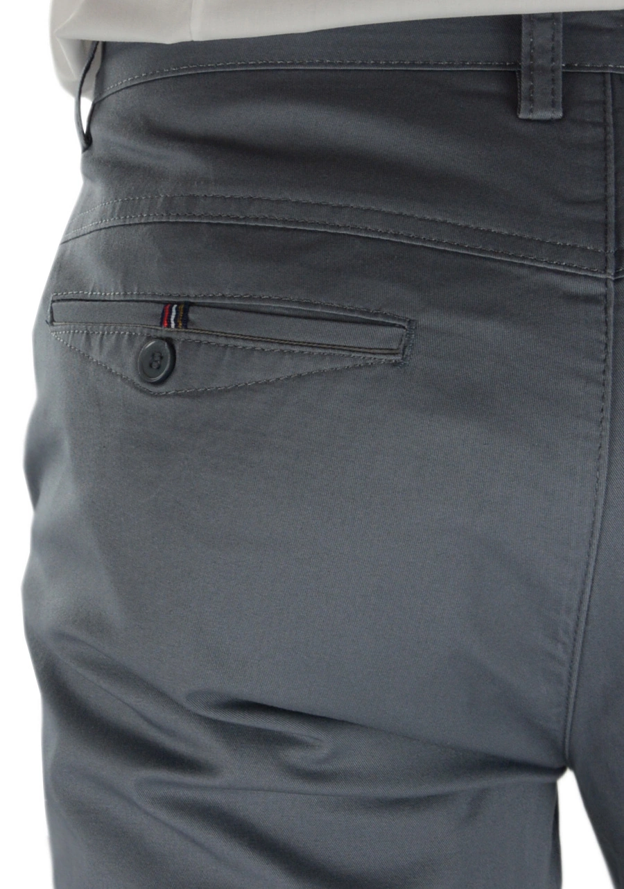 Szare spodnie męskie bawełniane (materiałowe). Przewiewne oraz cienkie na lato, luźne (szerokie) na upały - M089