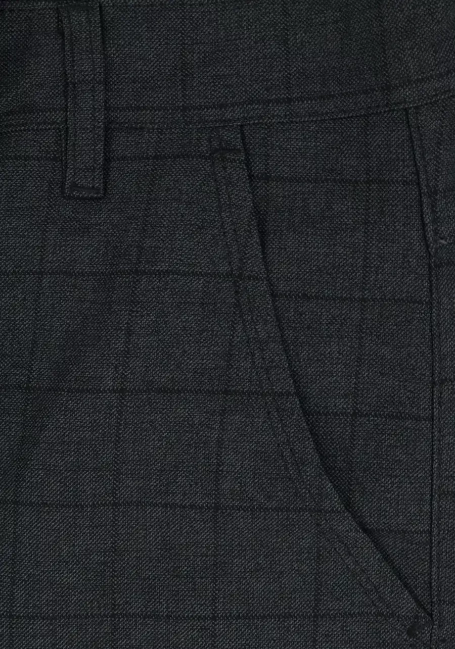 Spodnie męskie duże rozmiary, w kratę ciemnoszare M139