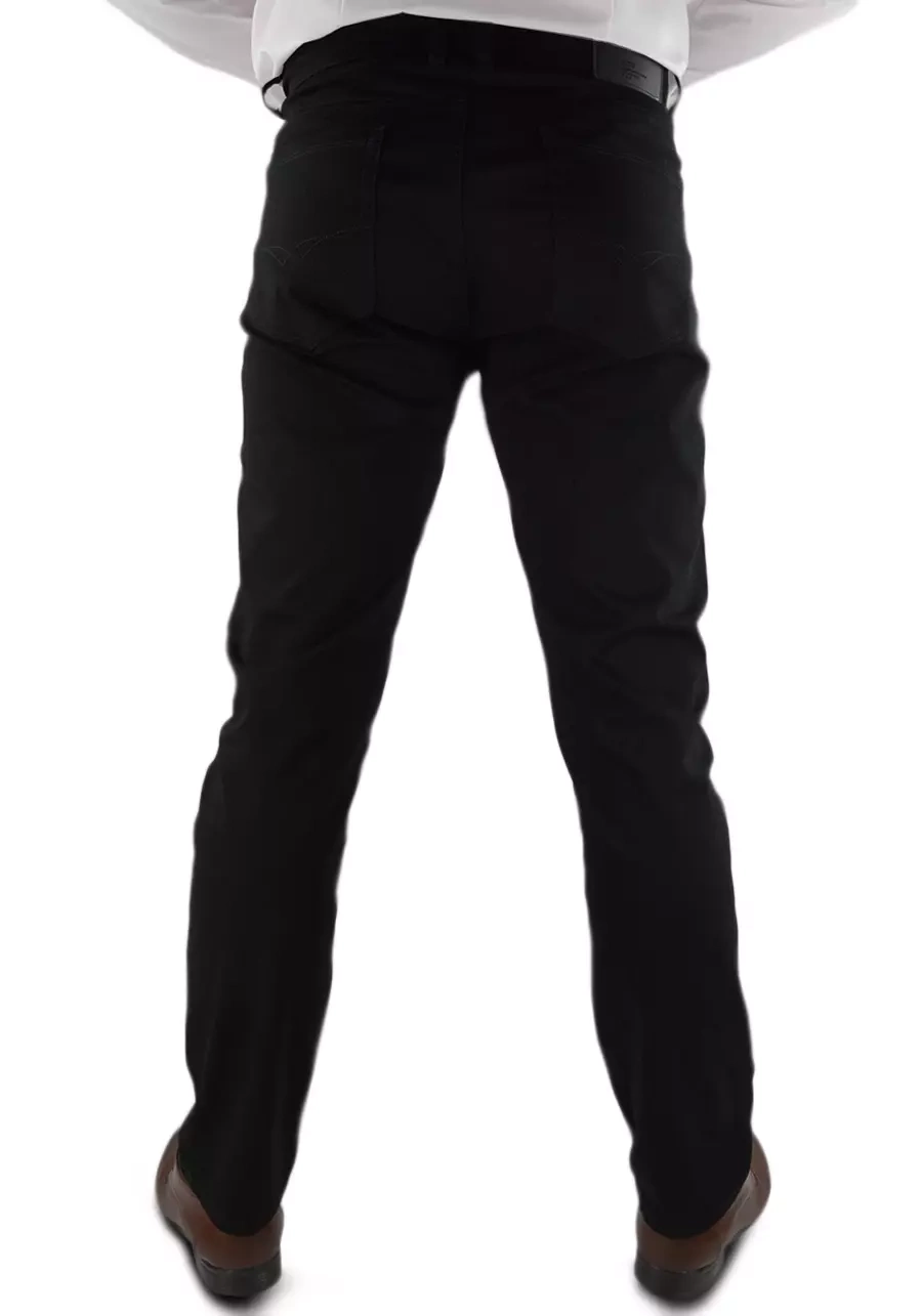 Cienkie, przewiewne oraz luźne czarne spodnie męskie materiałowe na lato - M133