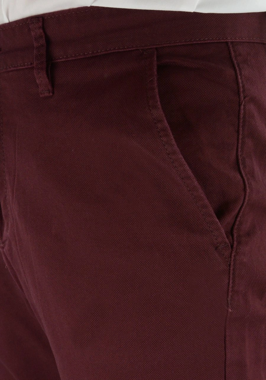 Spodnie męskie chinosy, slim fit w kolorze bordowym KA969-82