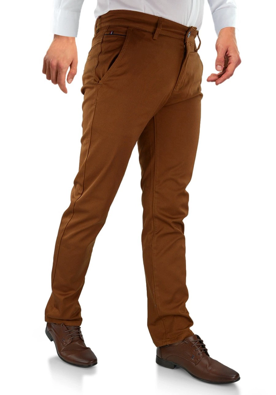 Chinosy męskie w kolorze brązowym A324-2/3