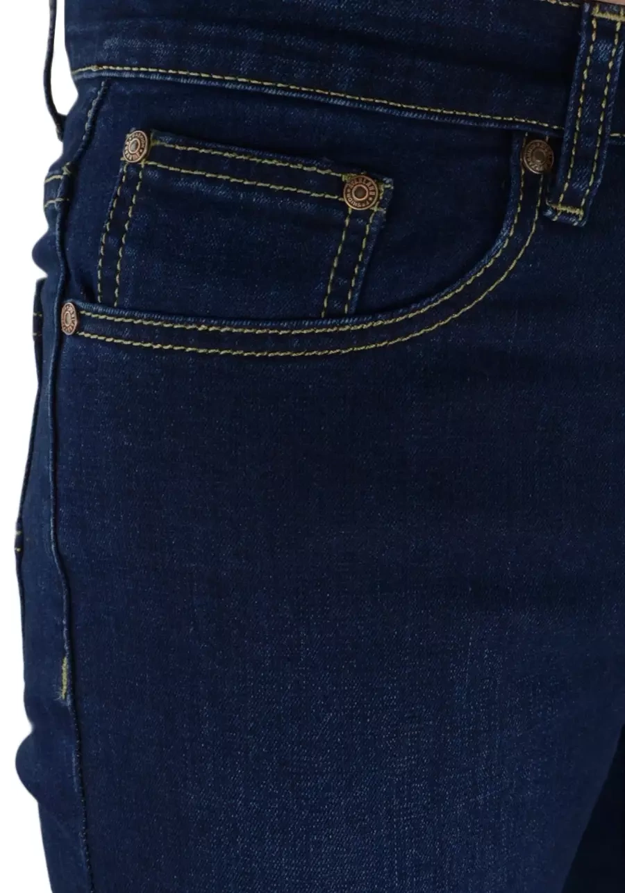 Jeansy męskie granatowe, elastyczne, nogawka regular M125