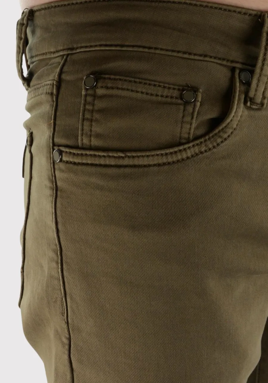 Spodnie męskie brązowe chinosy. Materiałowe, bawełniane, elastyczne, regular stretch - M146