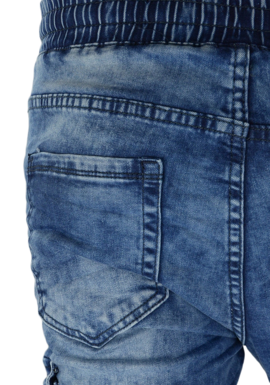 Jeansowe joggery męskie bojówki, niebieskie M054