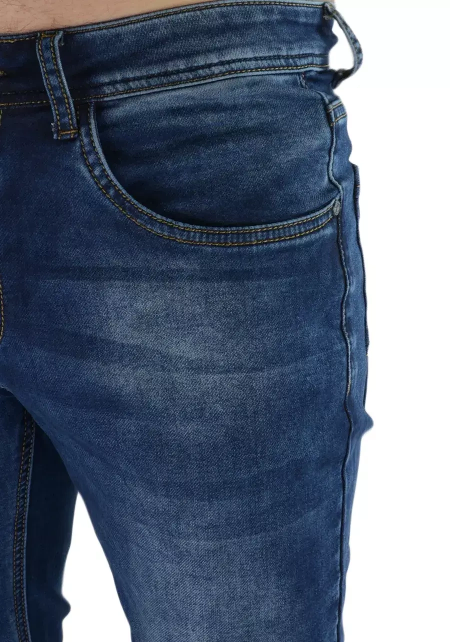 Jeansy męskie slim fit niebieskie M135