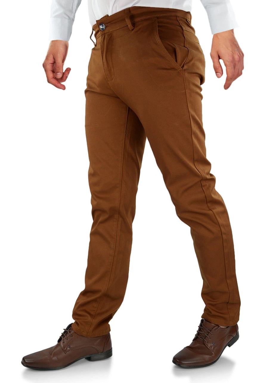 Chinosy męskie w kolorze brązowym A324-2/3