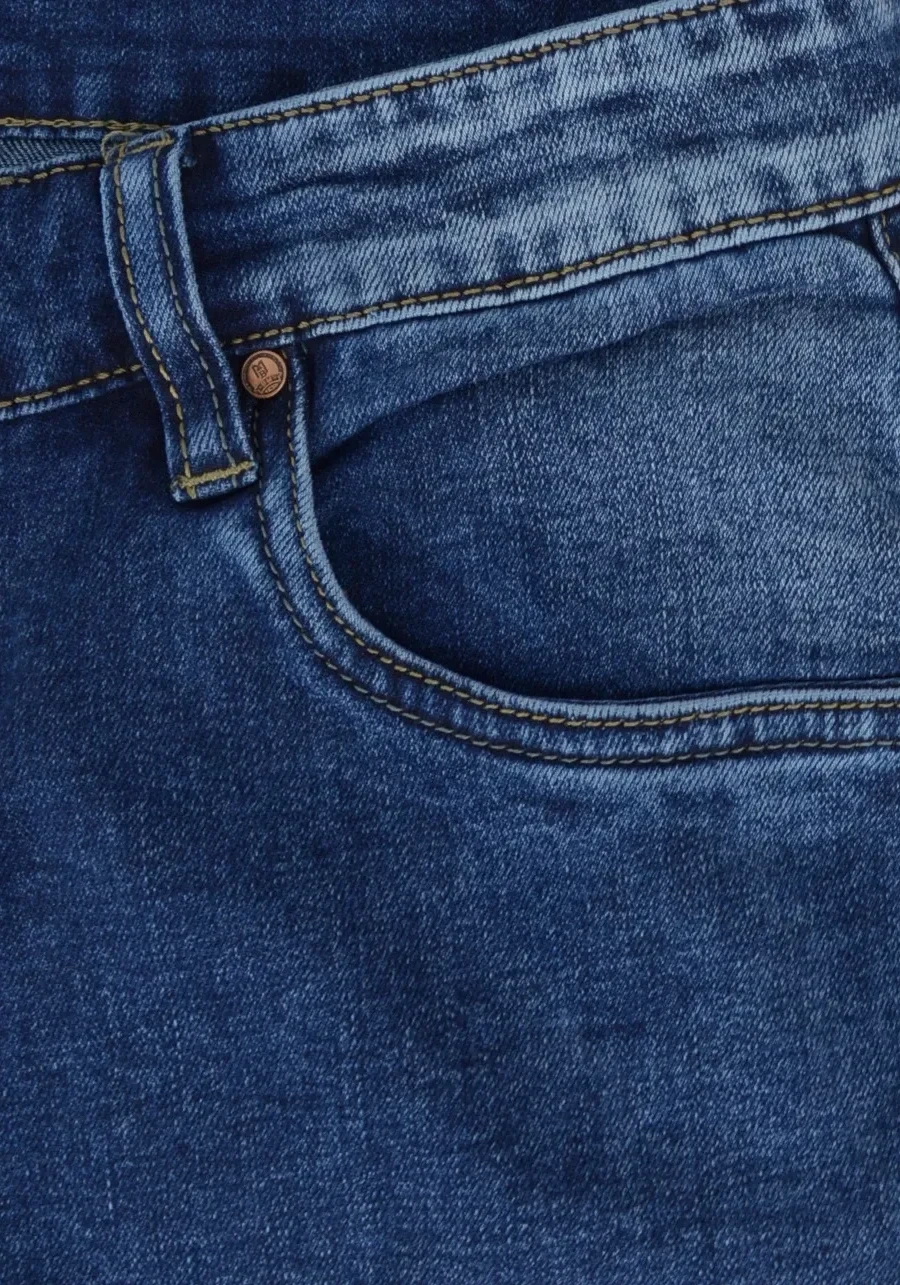 Niebieskie jeansy męskie dla wysokich (do 210 cm wzrostu) oraz otyłych (puszystych do 134 cm w pasie), grand comfort M143