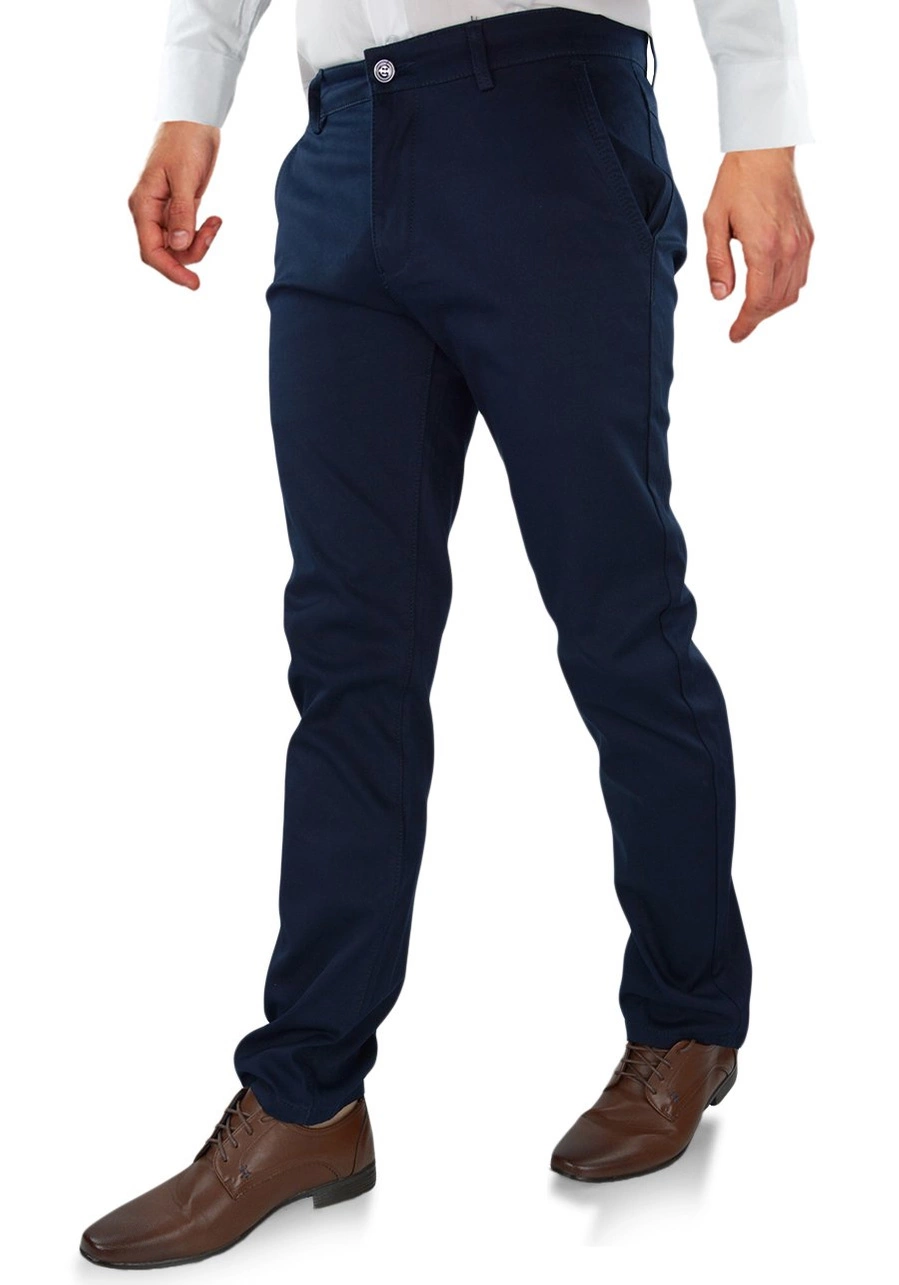 Granatowe, materiałowe spodnie męskie, duże rozmiary (plus size) M165