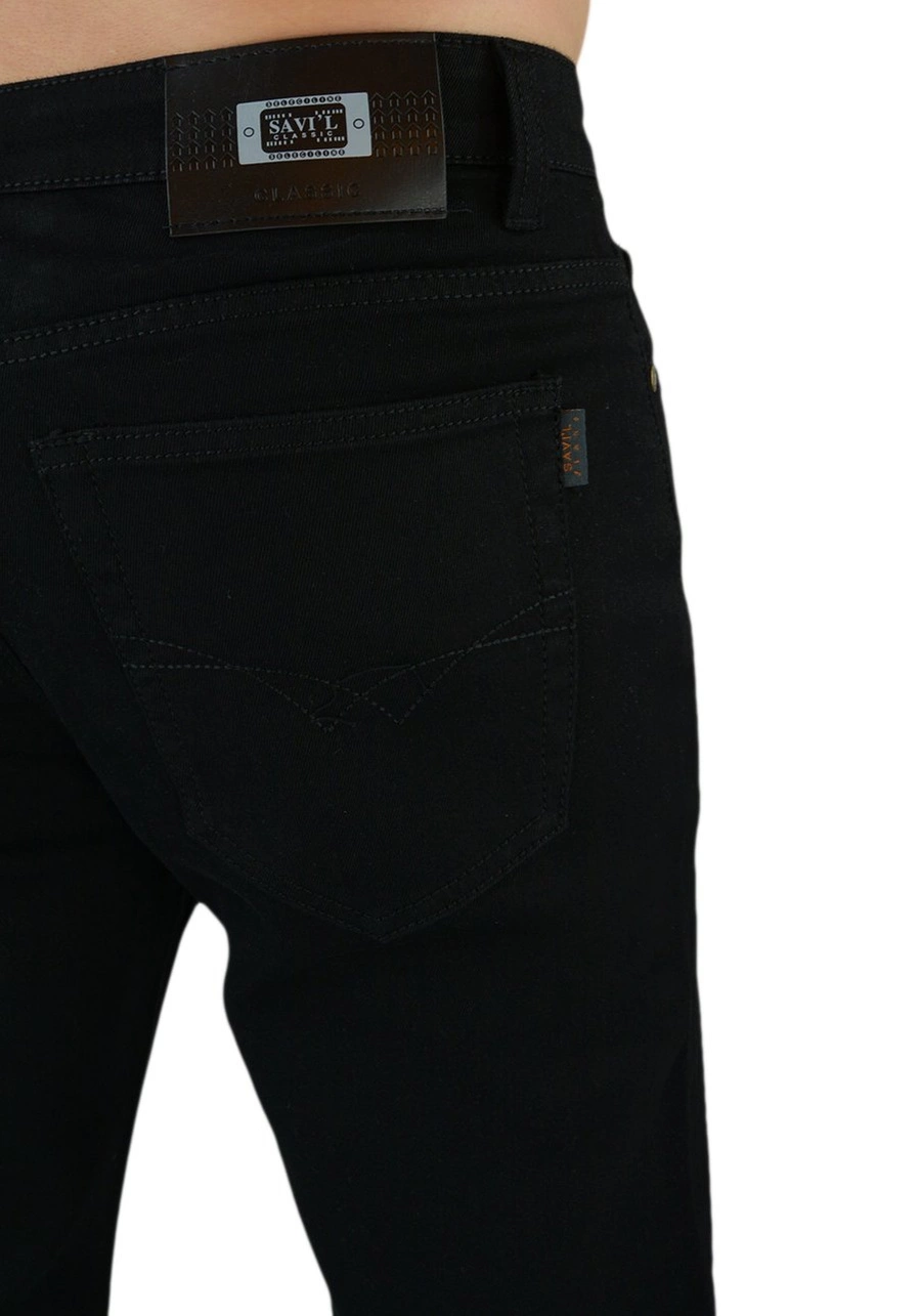 Spodnie męskie dla otyłych (duże rozmiary oversize). Klasyczne oraz proste, czarne - M160