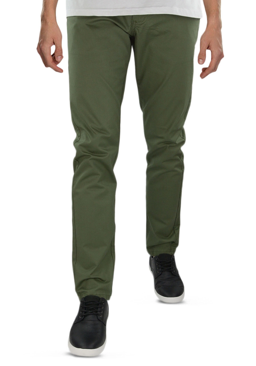 Zielone spodnie męskie chinosy materiałowe, slim fit M084