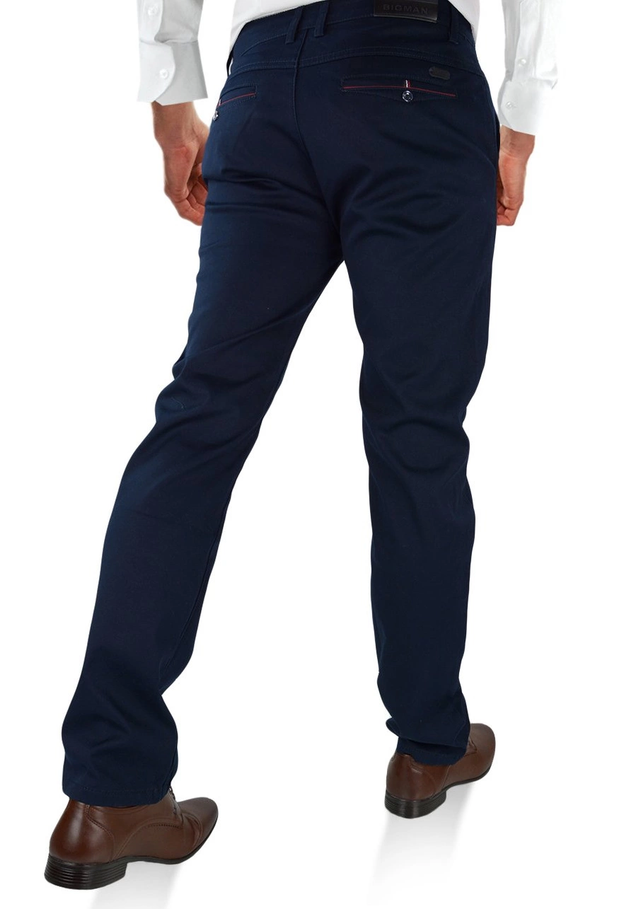 Granatowe, materiałowe spodnie męskie, duże rozmiary (plus size) M165