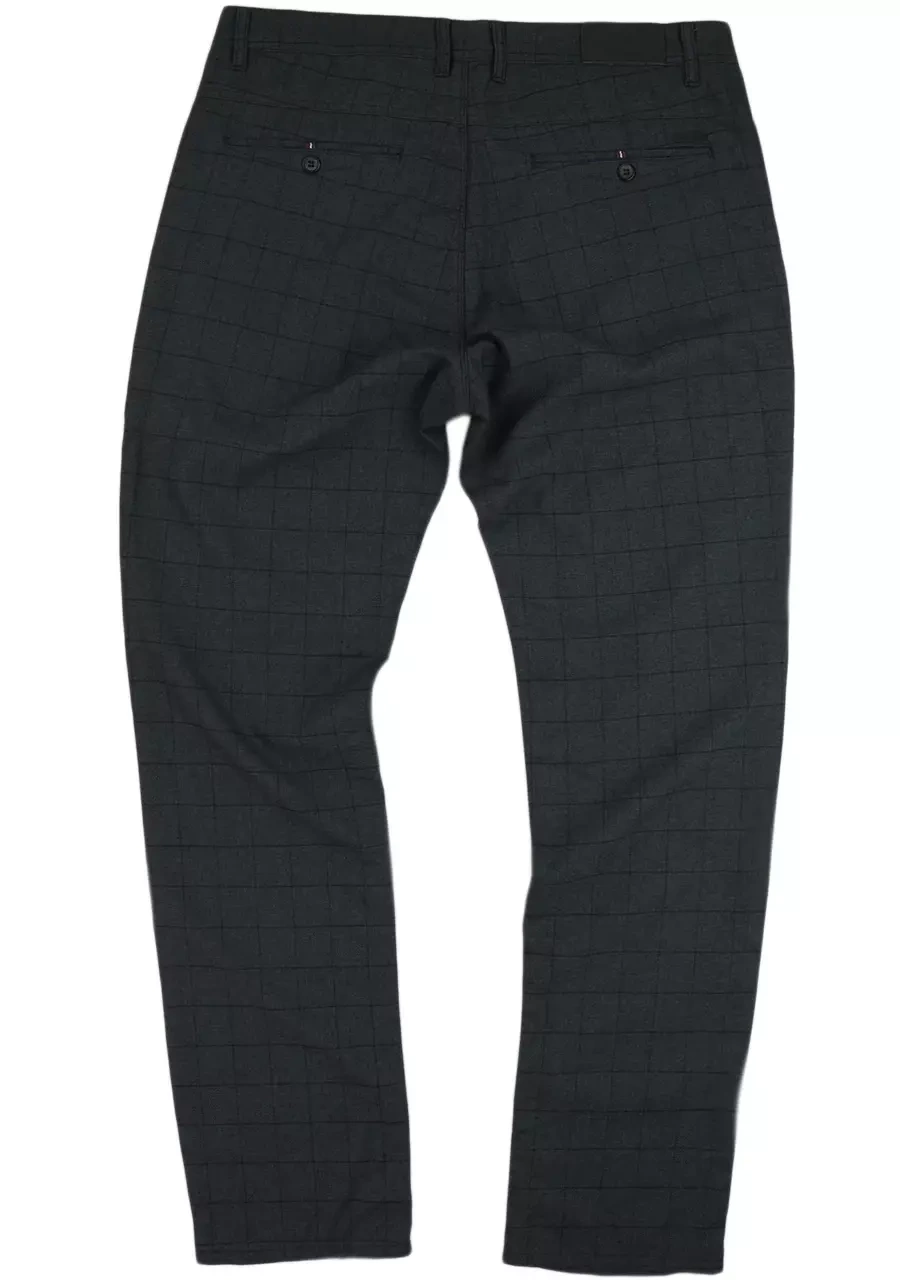 Spodnie męskie duże rozmiary, w kratę ciemnoszare M139