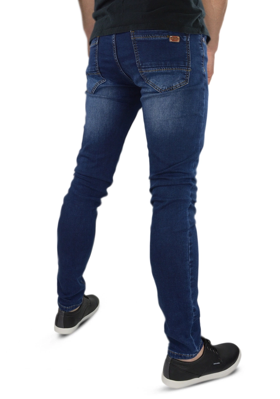 Zwężane jeansy męskie ciemnoniebieskie M142