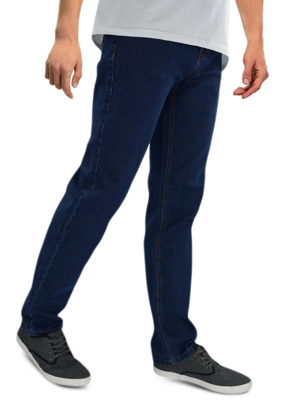 Duże jeansy męskie (oversize) dla otyłych, elastyczne z wysokim stanem M164